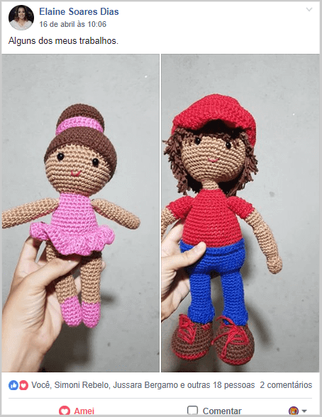 Amigurumi Bailarina e Menino de boina